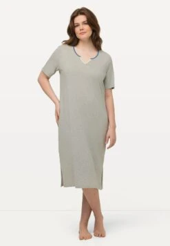 Ulla Popken Halbarm - Chemise De Nuit / Nuisette - Hellgrau Mélange