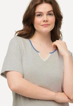 Ulla Popken Halbarm - Chemise De Nuit / Nuisette - Hellgrau Mélange -Vêtements Magasin 3867da5295e24d5cb05c6b7920053a59