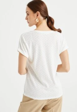 WE FASHION Met Opengewerkt Dessin - T-Shirt Basique - White -Vêtements Magasin 38b0bcfd1d704392838a8cd26b215c98
