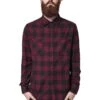 URBAN CLASSICS Checked - Chemise - Black/Burgundy