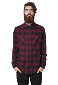 URBAN CLASSICS Checked - Chemise - Black/Burgundy