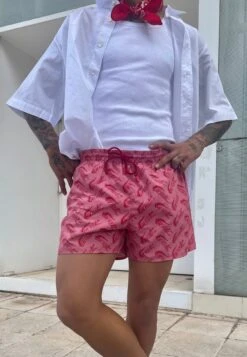 Lacoste Short De Bain - Lighthouse Red/Reseda