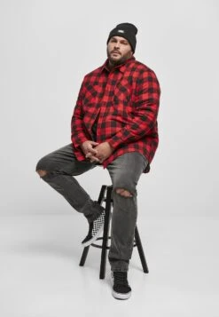 URBAN CLASSICS Chemise - Black/Red -Vêtements Magasin 7f5bae9fe6e541f693bfa77094e733bc