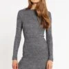 URBAN CLASSICS Ladies Rib Dress - Robe Pull - Charcoal