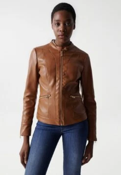 Veste En Similicuir - Brown