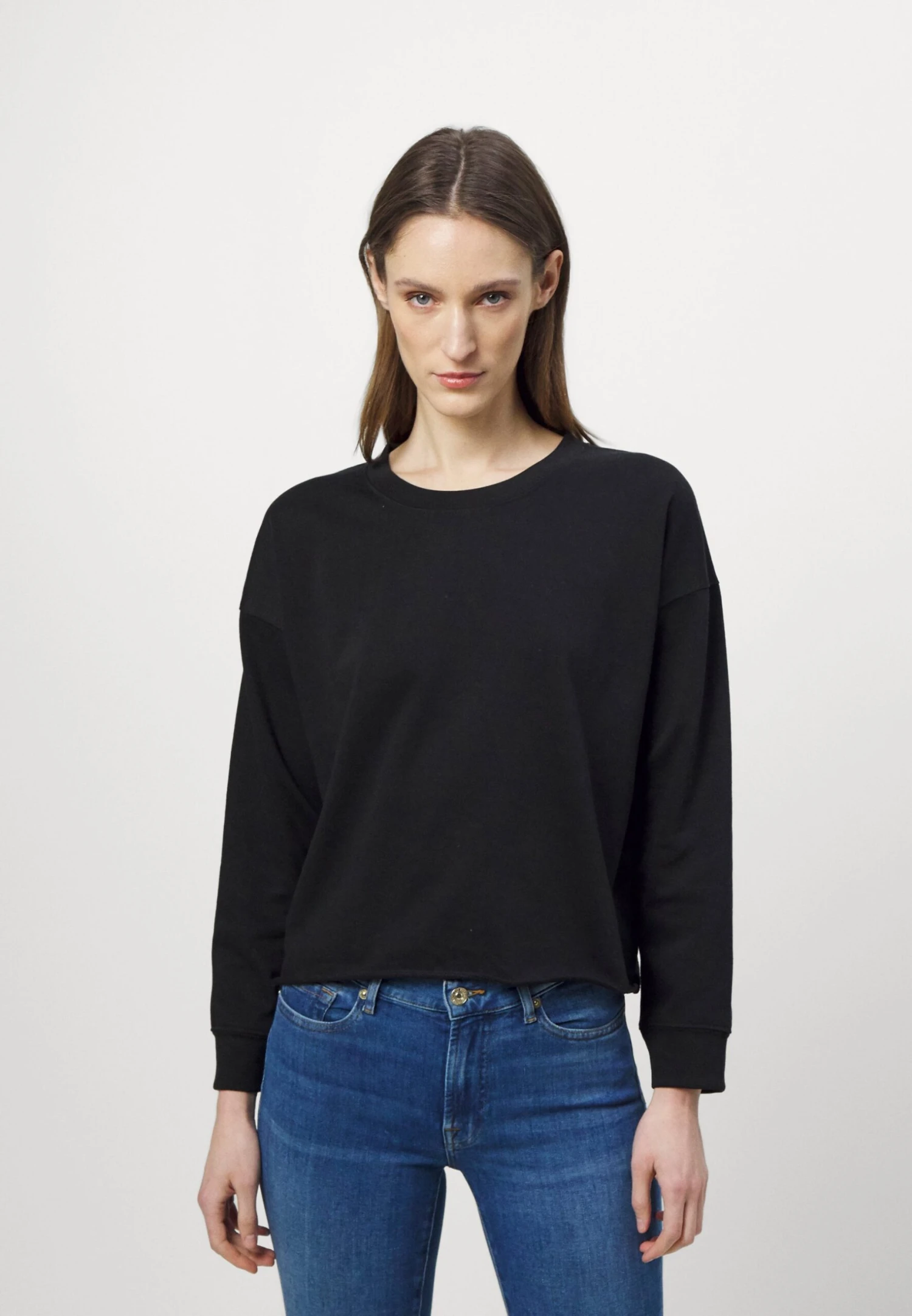 7 For All Mankind Crewneck - Sweatshirt - Black 1 7 For All Mankind Crewneck - Sweatshirt - Black