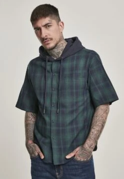 Vêtements Magasin 36 URBAN CLASSICS Hooded Short Sleeve Shirt - Chemise - Navy