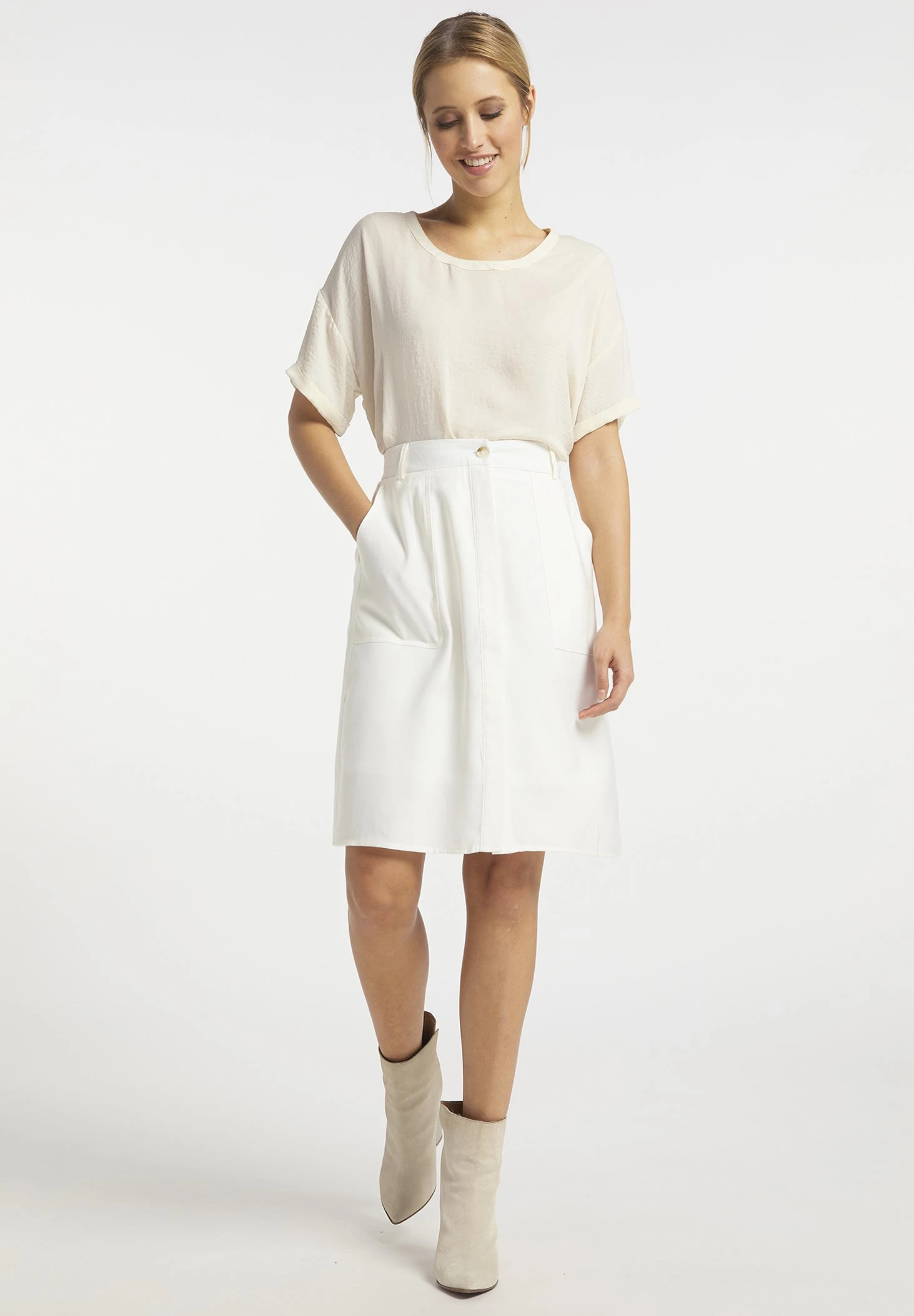 Dreimaster Jupe Trapèze - Weiss 2 Dreimaster Jupe Trapèze - Weiss – Image 2