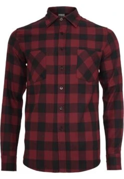 URBAN CLASSICS Checked - Chemise - Black/Burgundy -Vêtements Magasin b1a7a29d180e4770aeda163ef8bc99f2