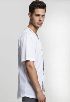 URBAN CLASSICS Baseball - Chemise - White -Vêtements Magasin b9ed6898269a444c96caf32e3ac043bc